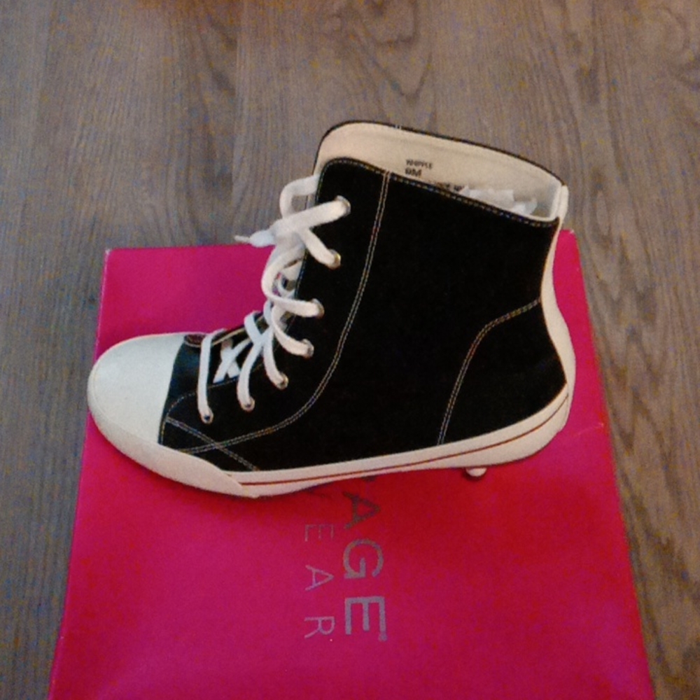 Black and white sneaker heel